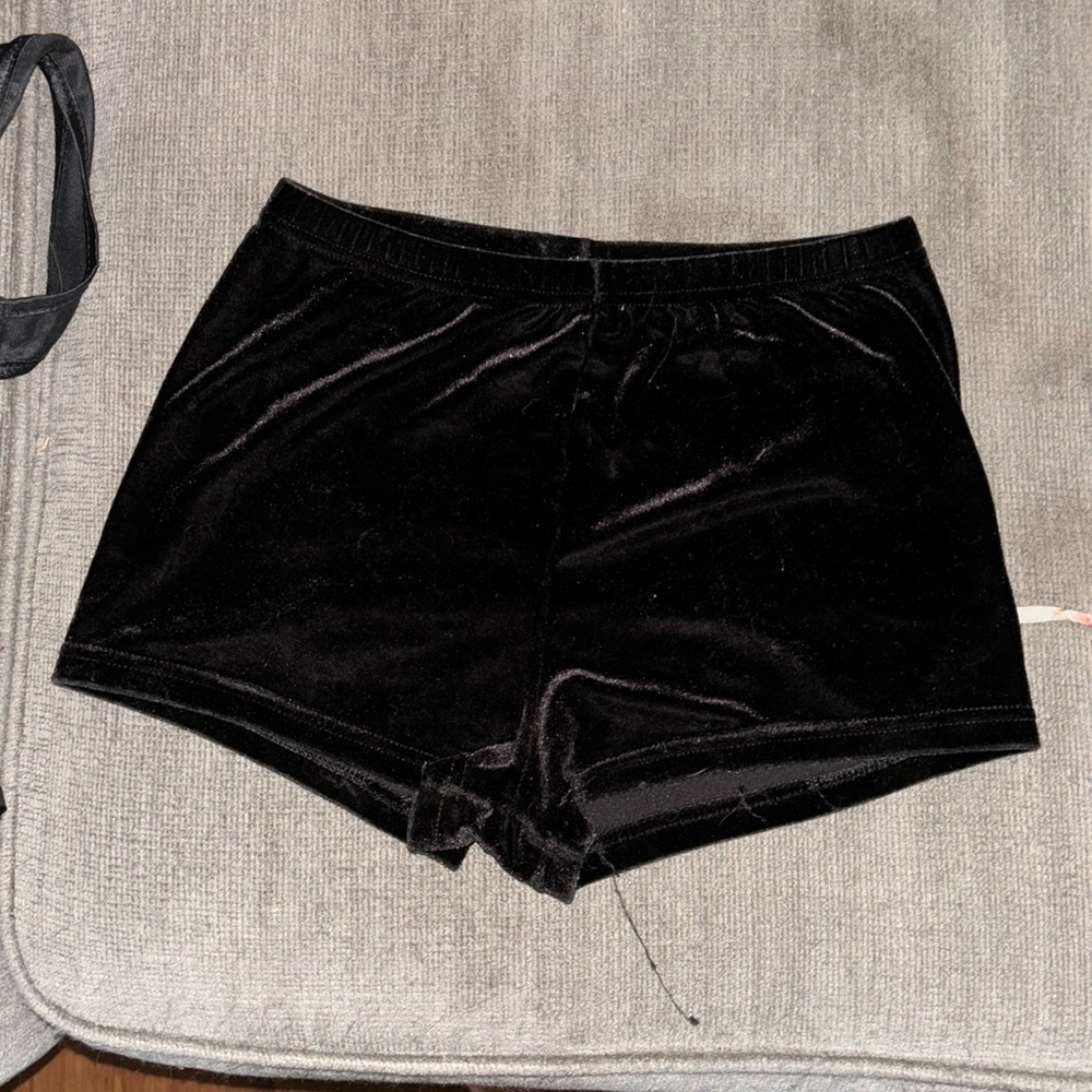 Black velvet shorts